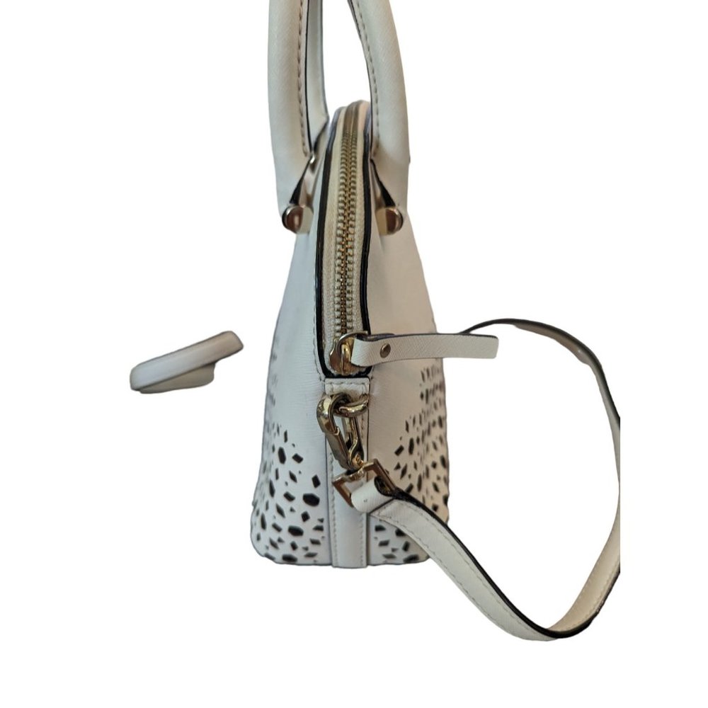 Kate Spade Newman Drive Mini Carli Cement Cream White Floral Cut Crossbody Bag - Picture 12 of 15